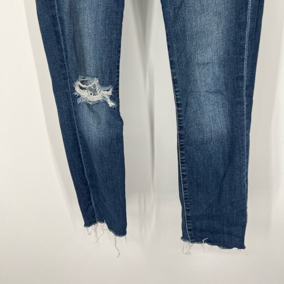 Good American Good Legs High Rise Jeans Raw Hem Leopard Print Pocket - Picture 4 of 8